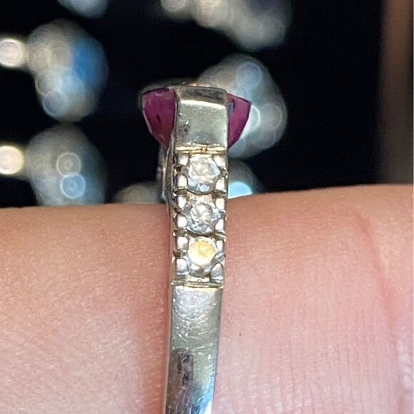 Ring Size 8 Pink Ruby CZ Sterling Silver 925 Women Semi-Precious Stone - Picture 4 of 10